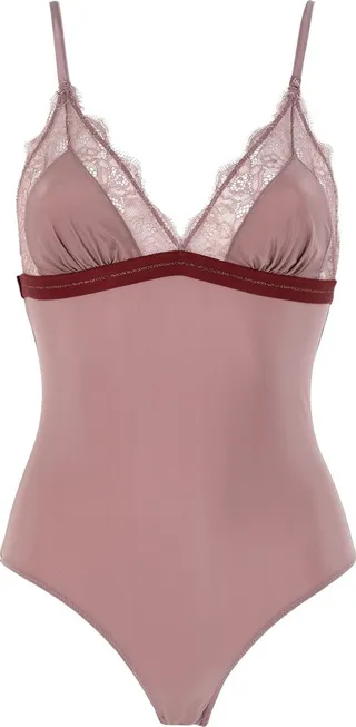 Doris Grey Violet Lingerie Bodysuit Mauve