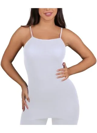 Women Bodysuit Tops - Cami Bodysuit Sheer Sleeveless - Shapewear Seamless, Compression Garment, Full Coverage Bust Seamless Bodysuit 