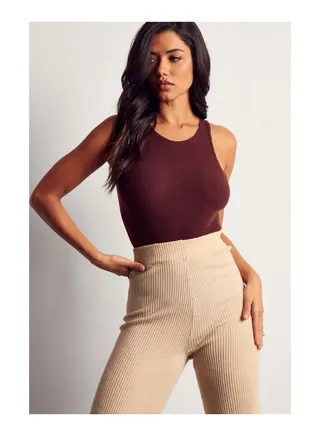 Brushed Rib Racer Bodysuit 
