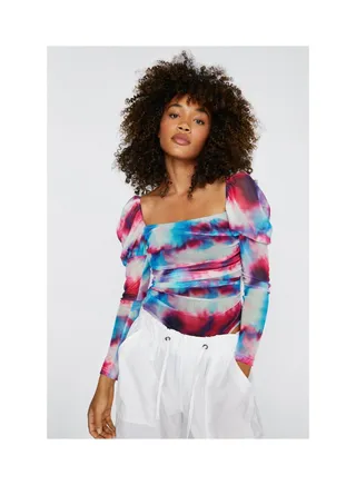 Marble Puff Sleeve Bodysuit 