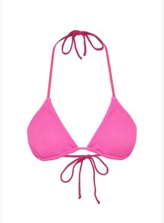 Pink Triangle Textured Bikini Top TBESS24BU00117