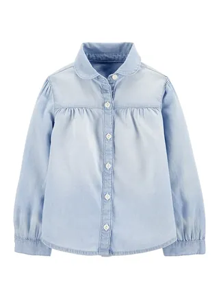Infants Gather Detailed Shirt Light Blue 