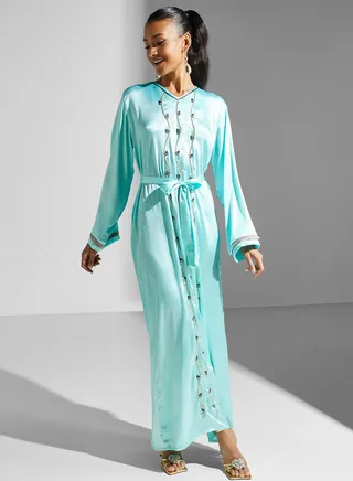 Embellished Belted Jalabiya 