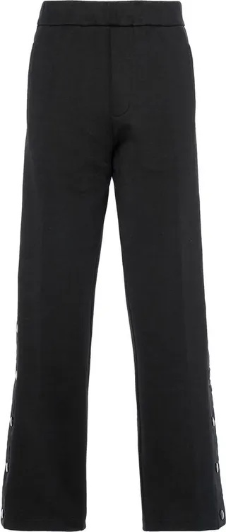 Straight-Leg Press Stud Cotton Trousers