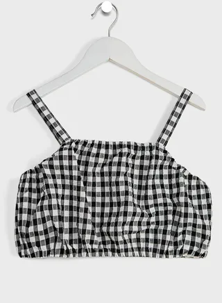 Kids Checked Cropped Top 