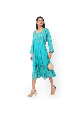 MULTICOLOUR PRINTED LONG SLEEVES CASUAL SHORT ARABIC KAFTAN JALABIYA DRESS 