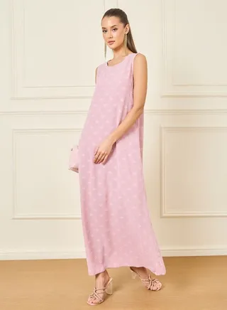 Dobby Textured Sleeveless Under Abaya Dress 