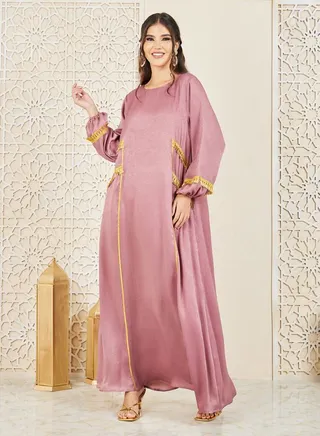 Embroidered Lace Tassel Detail Jalabiya 