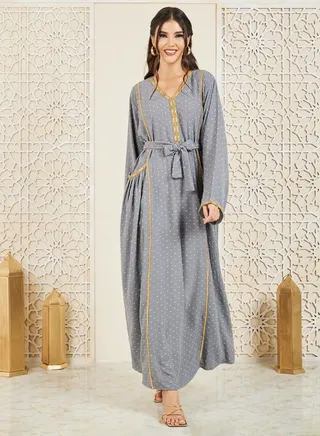 Dobby Embroidered Pocket Detail Jalabiya 