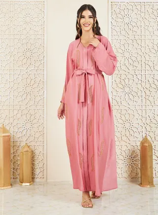 Embellished Self Tie Up Jalabiya 