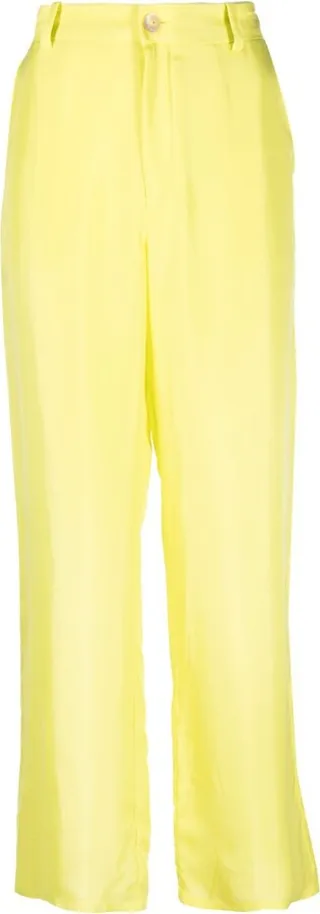 Straight-Leg Silk Trousers