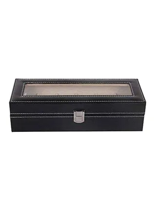 men 6-Compartment Watch Box Organizer 