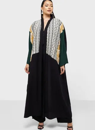 Color Block Abaya 