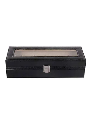men 6-Compartment Watch Box Organizer 