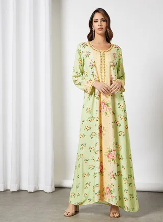 Floral Print Jalabiya 