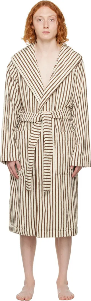 Tekla Brown Oversized Hooded Bathrobe
