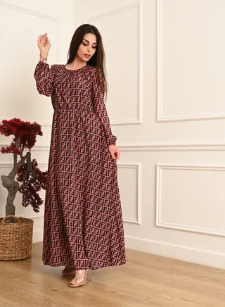 Elegant Maxi  Jalabiya  With Long Sleeves 