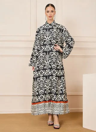All Over Print Collared Jalabiya 