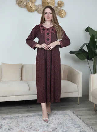 Bint al Bilad Ready-to-Wear Jalabiya - Elegant Embroidered Design | Comfortable and Stylish Maxi Dress Article # 3878 