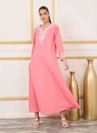 Thread Embroidered Jalabiya 