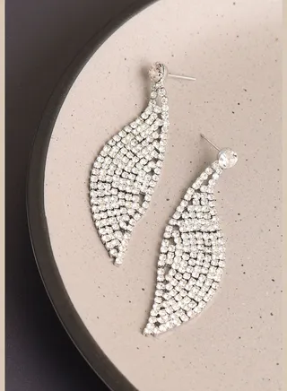 Silver Plated Designer Stone Party Drop Earring For Women