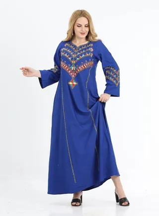 Embroidered galabiya made of comfortable and soft material on the skin. Delicately decorated with distinctive texture. Multiple sizes to suit many different tastes and categories. 