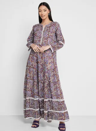 Printed Tiered Jalabiya 