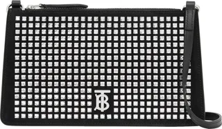TB Monogram Crystal & Leather Pouch Shoulder Bag