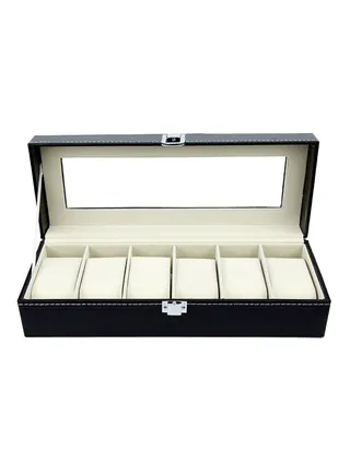 Men's 6-Slot PU Leather Watch Case 