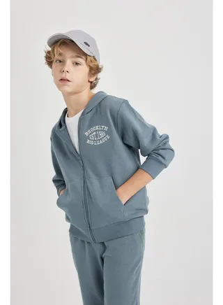 Boy Regular Fit Hooded Long Sleeve Knitted Cardigan 