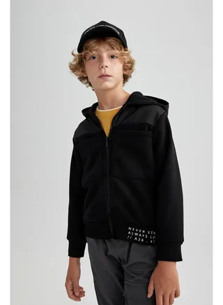 Boy Regular Fit Hooded Long Sleeve Knitted Cardigan 