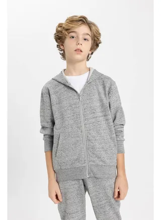 Boy Regular Fit Hooded Long Sleeve Knitted Cardigan / Bolero 