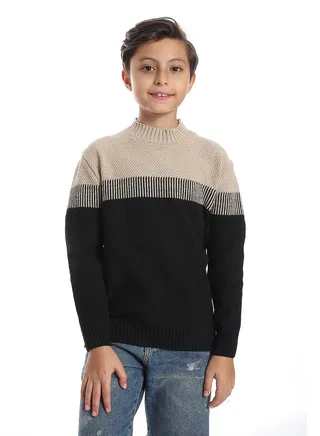 Wool Boys Pullover With Multi Design 