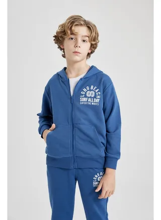 Boy Regular Fit Hooded Long Sleeve Knitted Cardigan / Bolero 