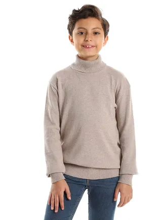 Boys Wool Pullover With  High Neck 