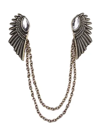 Alloy Collar Wings Tassel Brooch 
