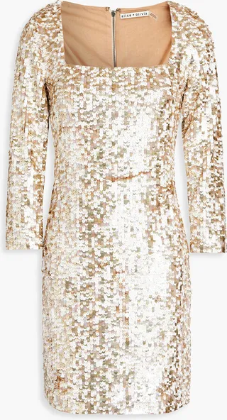 Davinia sequined chiffon mini dress