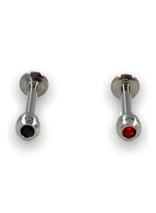 16G Surgical Stainless Steel 316L 5/16 Lip Jet black/light Siam 