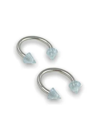 Surgical Stainless Steel 316L Circular Spike Acrylic Light blue 