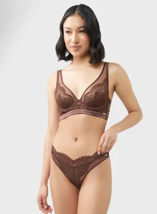 High Leg Lace Brief 