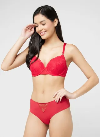 Lace Detail High Leg Brief 