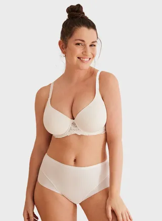 High Leg Lace Detail Brief 