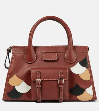 Edith Scalloped Medium leather tote