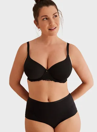 High Leg Lace Detail Brief 