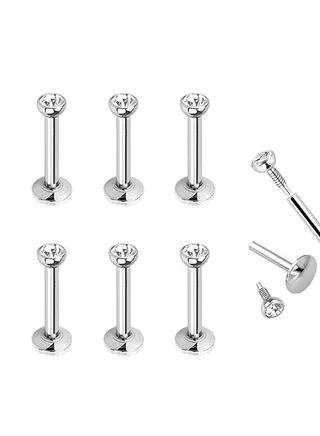 6Pcs Tragus Earrings, Stainless Steel Women's Nose Stud Set 
