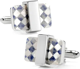 Checkered Mother Of Pearl Cuff Links
