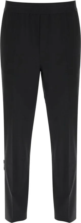 MSGM Logo-Waistband Tapered-Leg Stretched Trousers