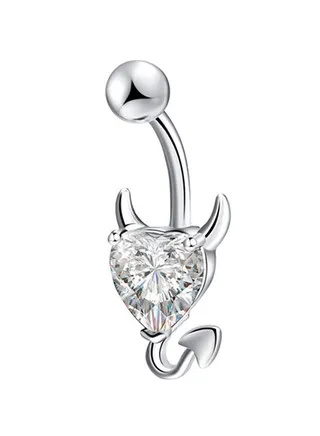 Devil Heart Stainless Steel Belly Ring 