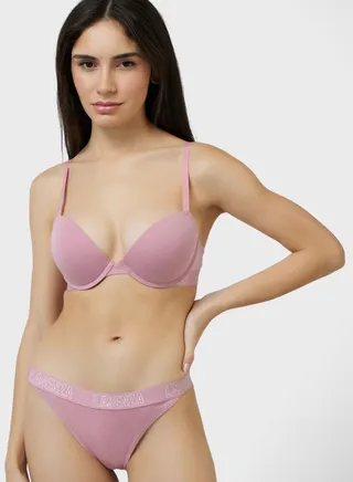 High Leg Logo Detail Thong 