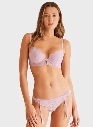 High Leg Lace Detail Brief 